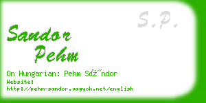 sandor pehm business card